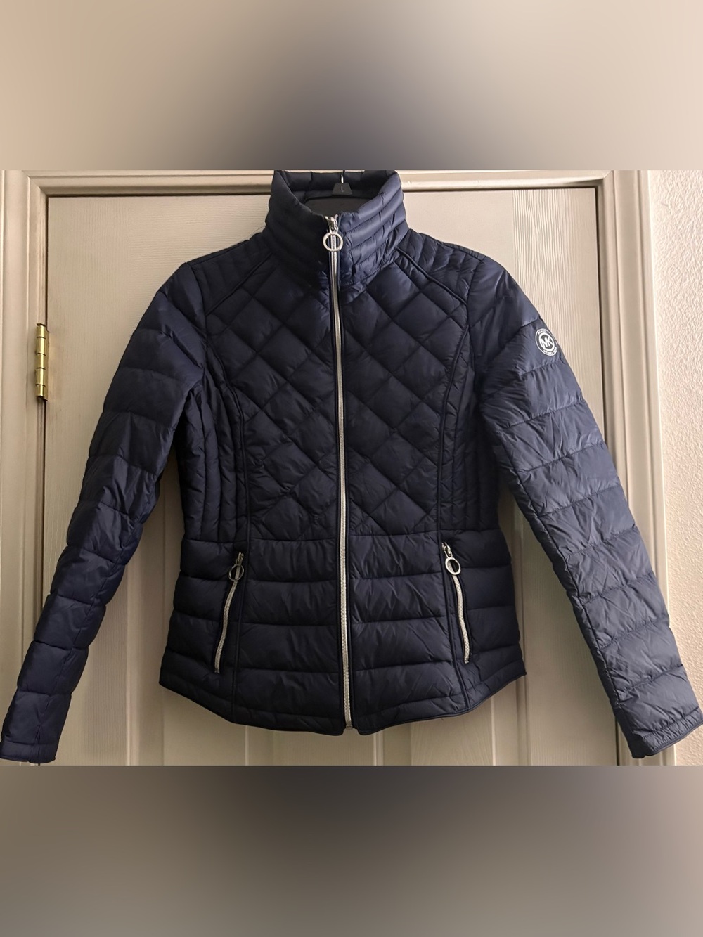 Michael Kors Navy Quilted Packable Puffer Jacket